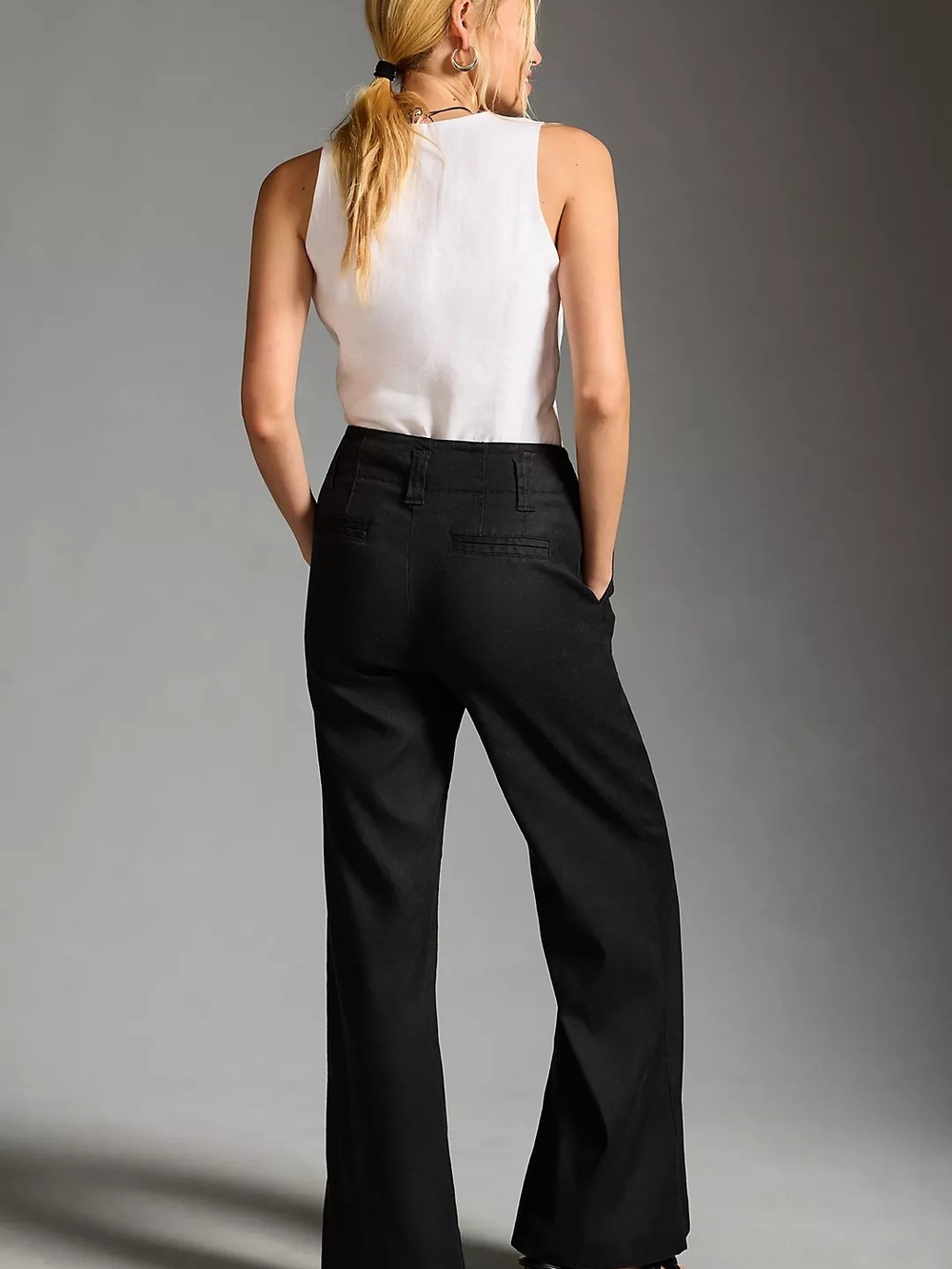 Maeve Pants Womens 12 The Naomi Wide Leg Flare Black Anthropologie High Rise. - Picture 5 of 13